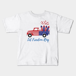 Let Freedom Ring America 4th of July Fireworks Kids T-Shirt